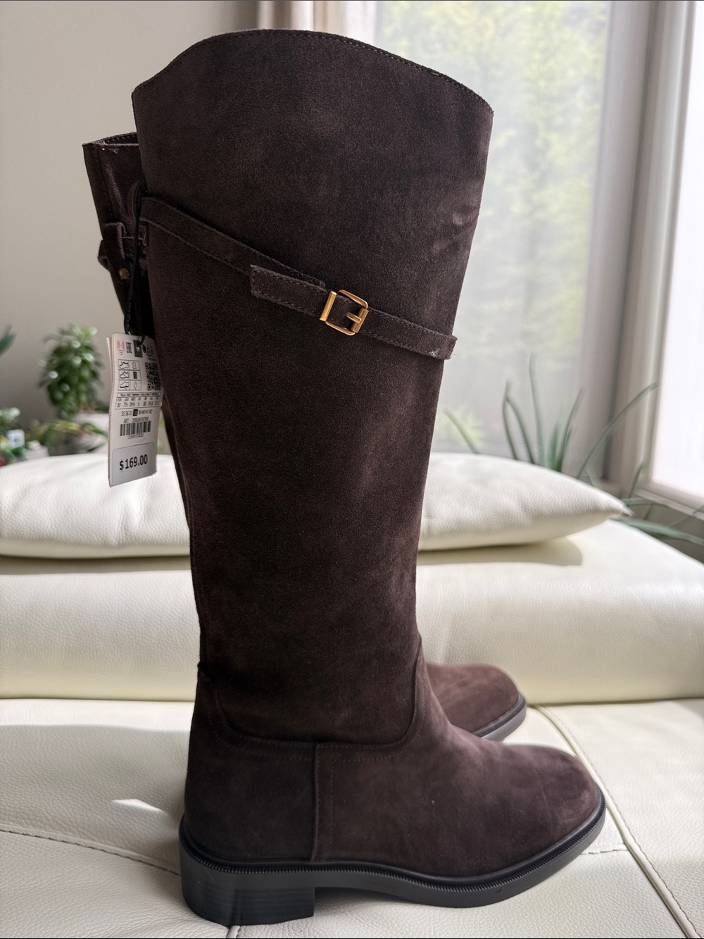 Zara Split Suede Riding Boots